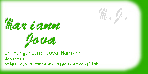 mariann jova business card